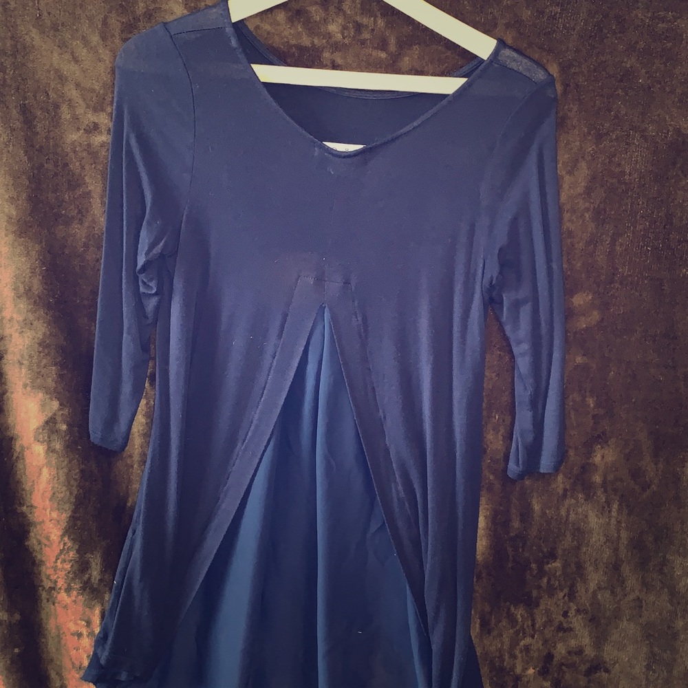 3/4 length sleeve high low tunic